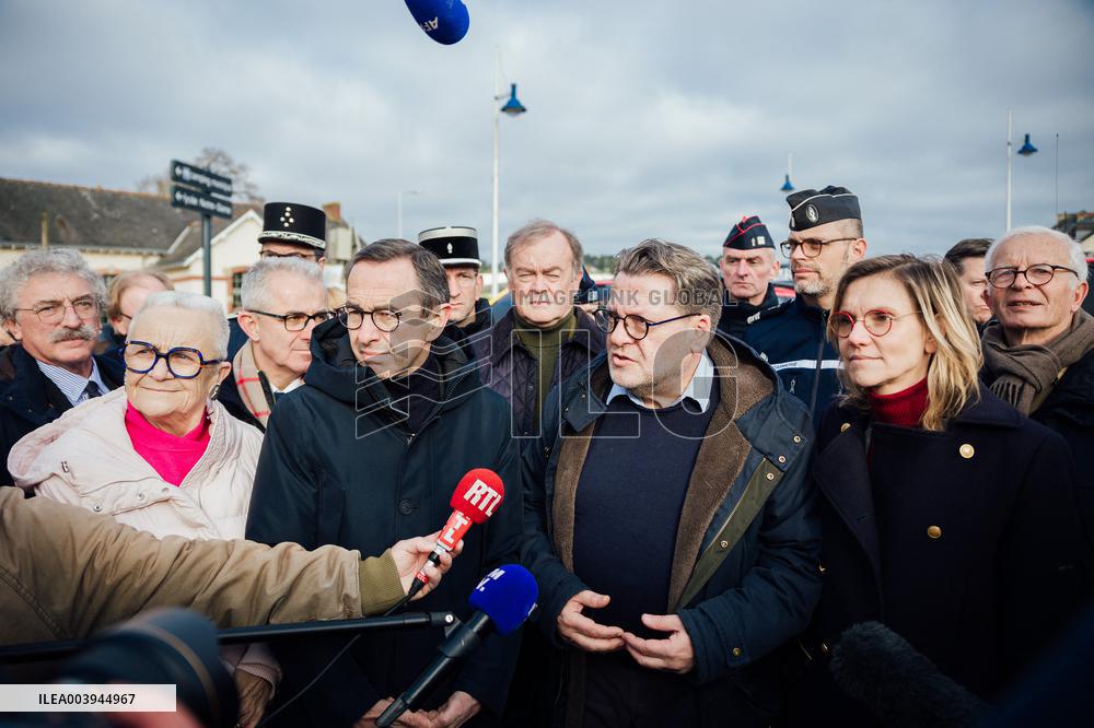 Bruno Retailleau and Agnès Pannier-Runacher visit Redon after floods