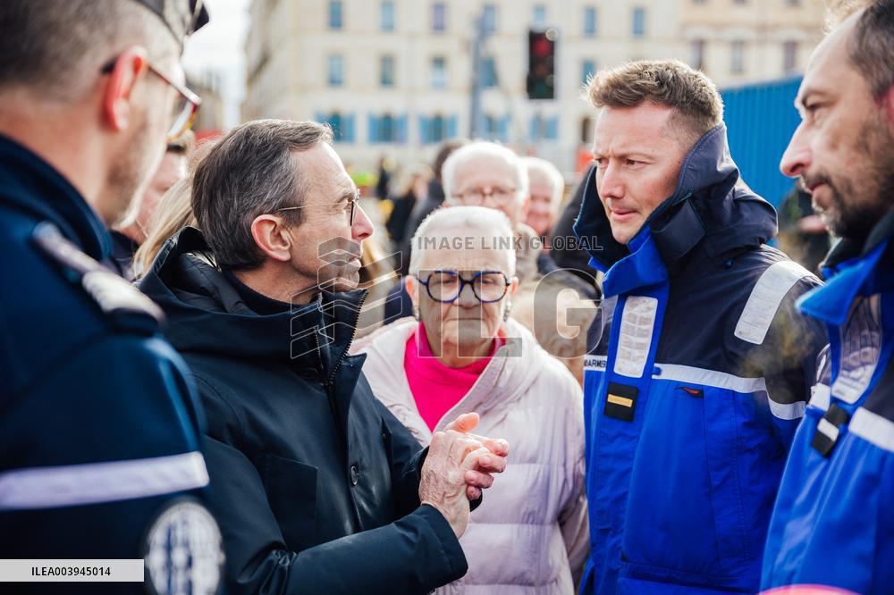 Bruno Retailleau and Agnès Pannier-Runacher visit Redon after floods
