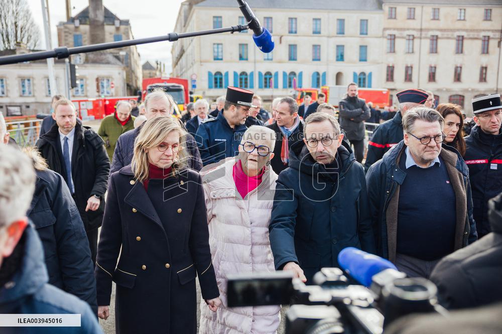 Bruno Retailleau and Agnès Pannier-Runacher visit Redon after floods
