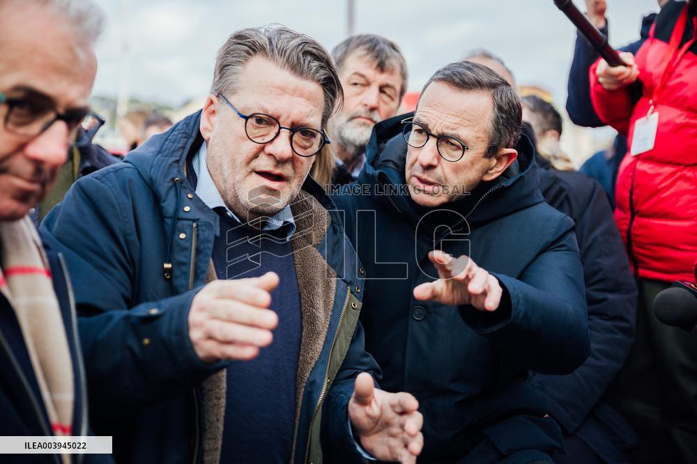 Bruno Retailleau and Agnès Pannier-Runacher visit Redon after floods