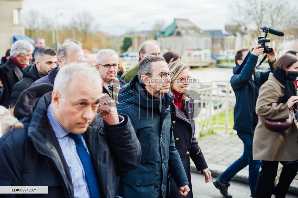 Bruno Retailleau and Agnès Pannier-Runacher visit Redon after floods