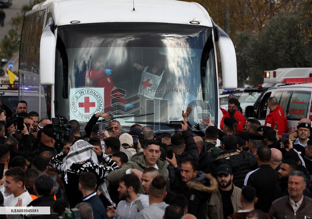 Released Palestinian Prisoners Arriving In West Bank