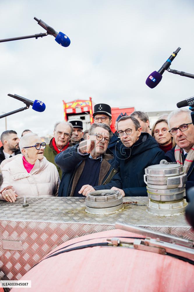 Bruno Retailleau and Agnès Pannier-Runacher visit Redon after floods