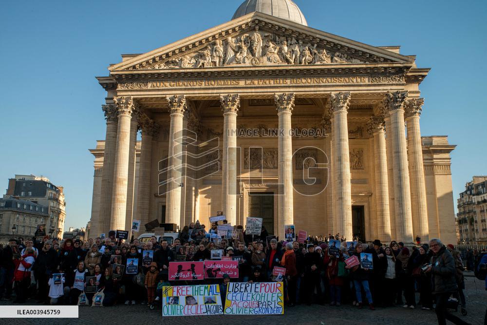 Rally in support of three French Citizen imprisoned in Iran - Paris