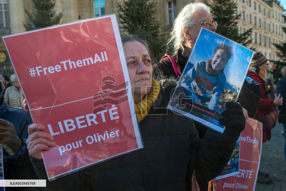 Rally in support of three French Citizen imprisoned in Iran - Paris