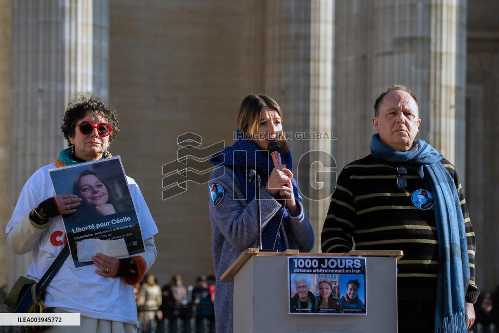 Rally in support of three French Citizen imprisoned in Iran - Paris