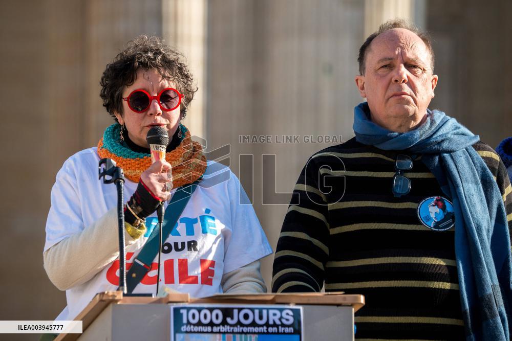Rally in support of three French Citizen imprisoned in Iran - Paris