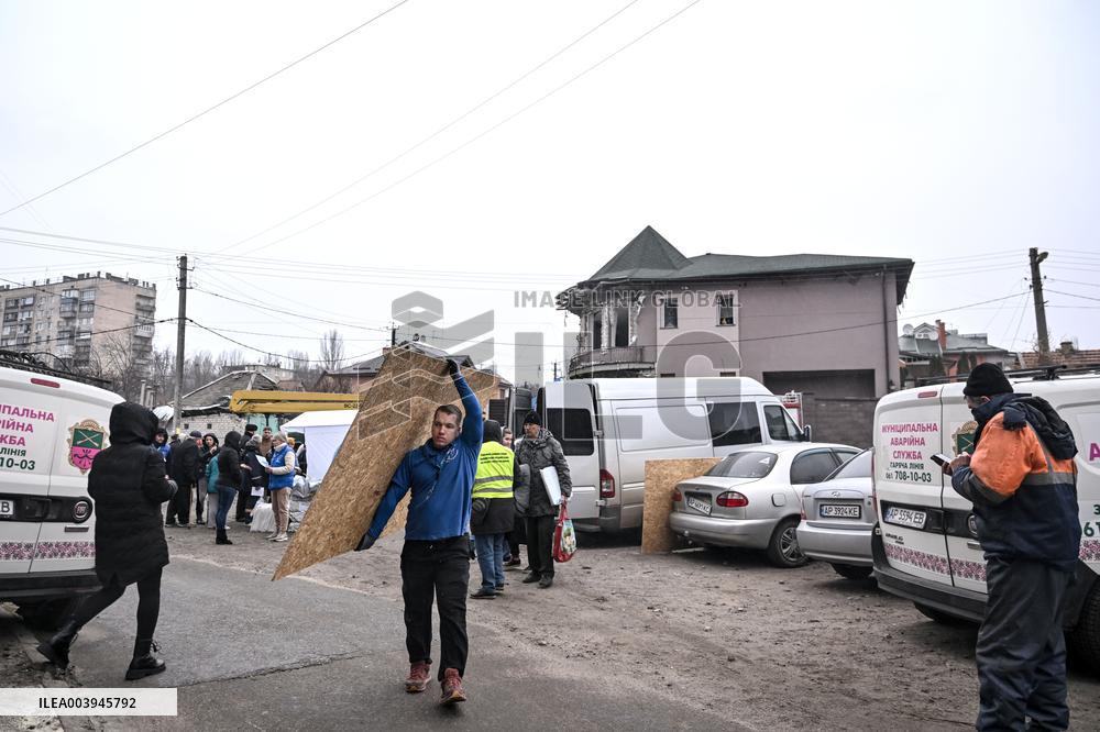 Aftermath of massive Russian drone attack on Zaporizhzhia