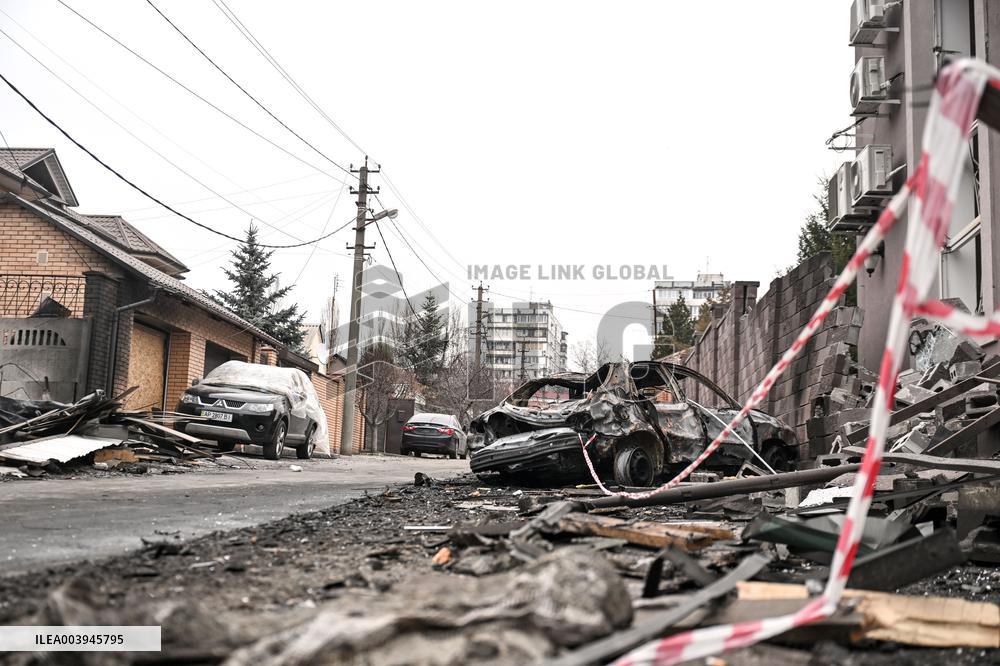 Aftermath of massive Russian drone attack on Zaporizhzhia