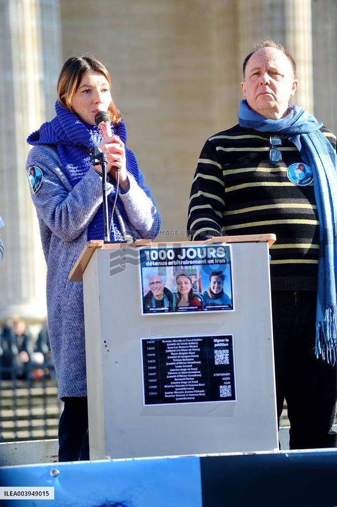 Rally In Support Of Three French Citizen imprisoned In Iran - Paris