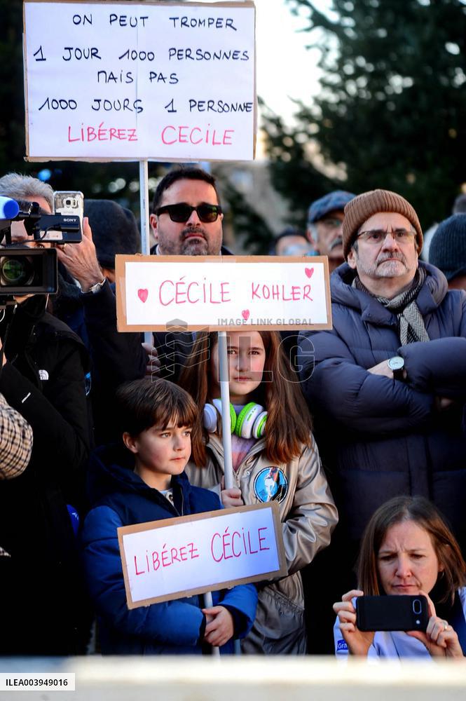 Rally In Support Of Three French Citizen imprisoned In Iran - Paris