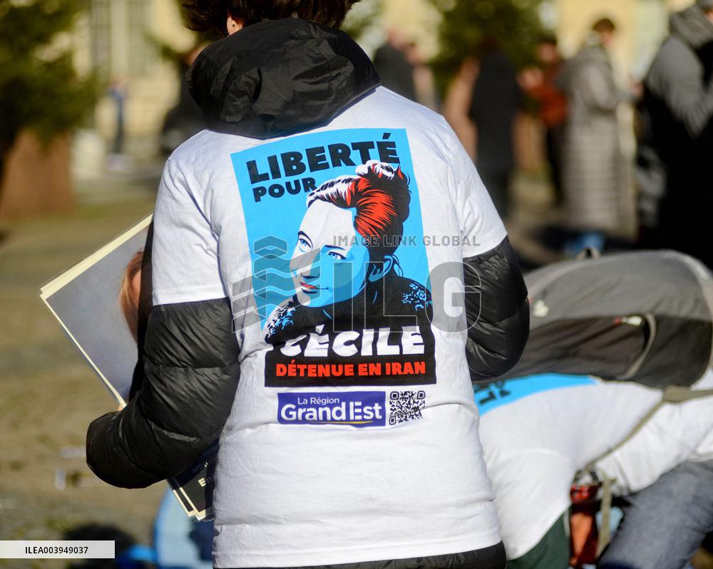 Rally In Support Of Three French Citizen imprisoned In Iran - Paris