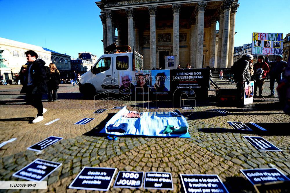 Rally In Support Of Three French Citizen imprisoned In Iran - Paris
