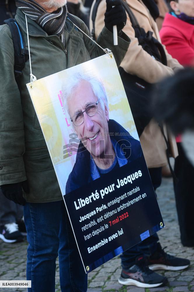 Rally In Support Of Three French Citizen imprisoned In Iran - Paris