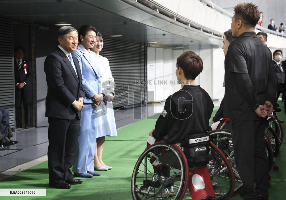 Japanese imperial family watches wheelchair basketball match