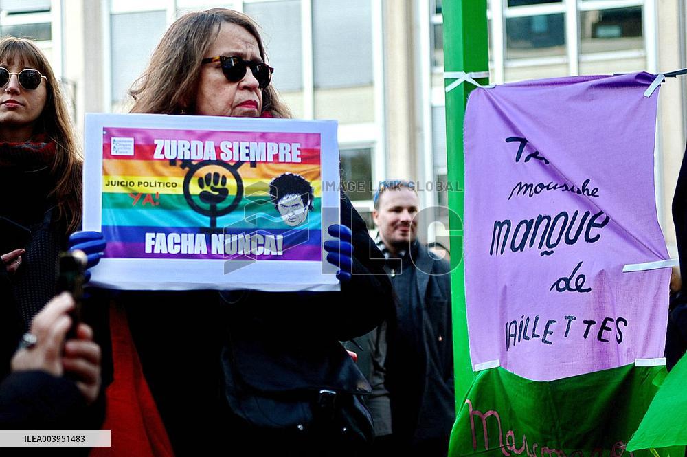Anti-Fascist Anti-Sexist Rally In Solidarity With Argentina - Paris