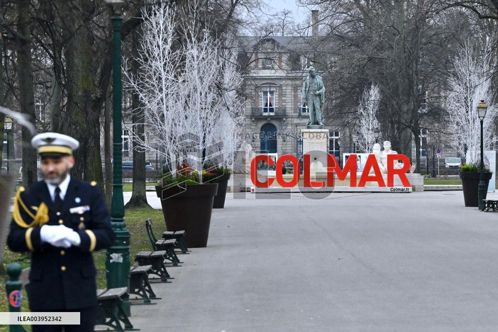 Emmanuel Macron presides the ceremony marking the 80th anniversary of the liberation of Colmar