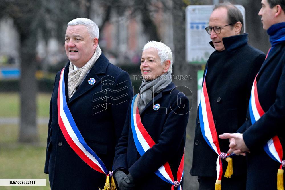 Emmanuel Macron presides the ceremony marking the 80th anniversary of the liberation of Colmar