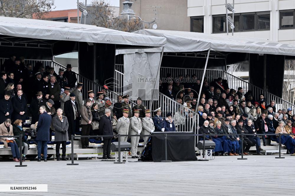 Emmanuel Macron presides the ceremony marking the 80th anniversary of the liberation of Colmar