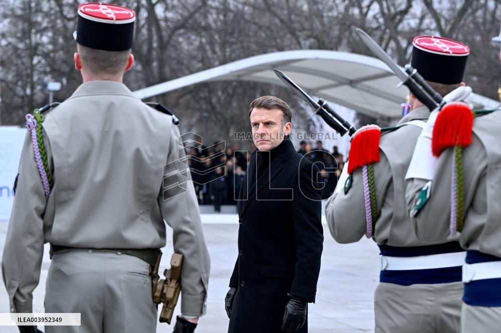 Emmanuel Macron presides the ceremony marking the 80th anniversary of the liberation of Colmar