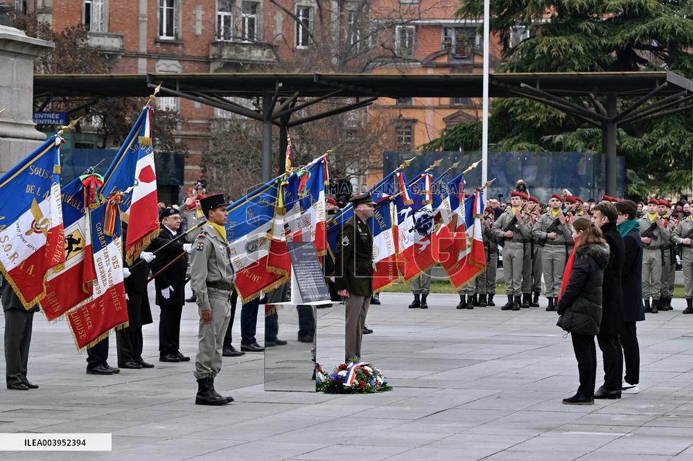 Emmanuel Macron presides the ceremony marking the 80th anniversary of the liberation of Colmar