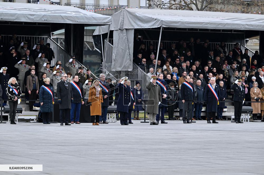 Emmanuel Macron presides the ceremony marking the 80th anniversary of the liberation of Colmar