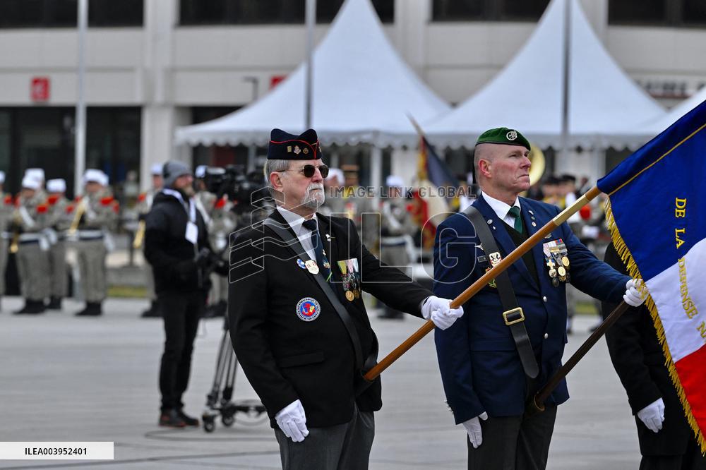 Emmanuel Macron presides the ceremony marking the 80th anniversary of the liberation of Colmar