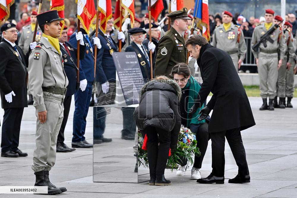 Emmanuel Macron presides the ceremony marking the 80th anniversary of the liberation of Colmar