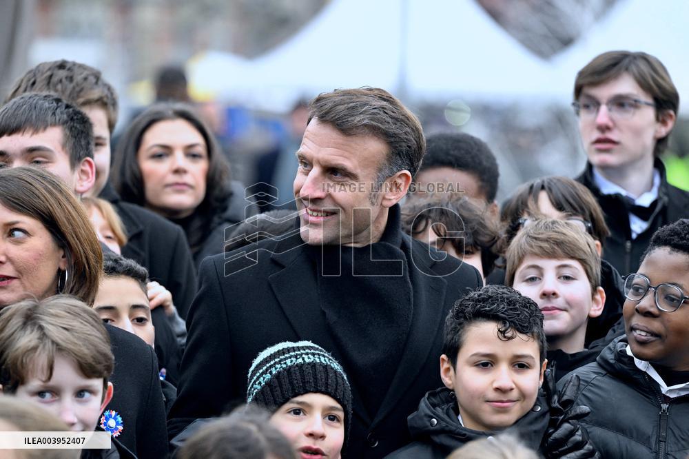 Emmanuel Macron presides the ceremony marking the 80th anniversary of the liberation of Colmar