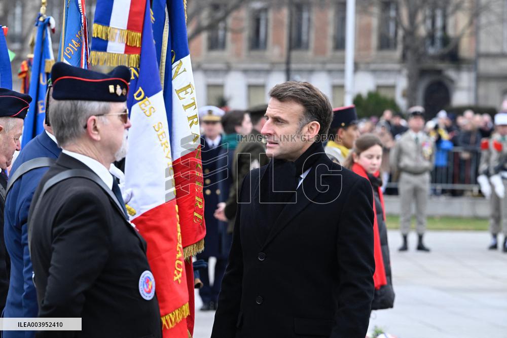 Emmanuel Macron presides the ceremony marking the 80th anniversary of the liberation of Colmar