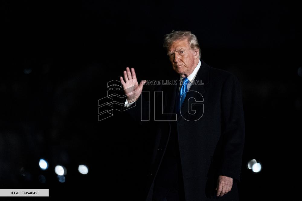 President Trump Walks On The South Lawn Of The White House - DC