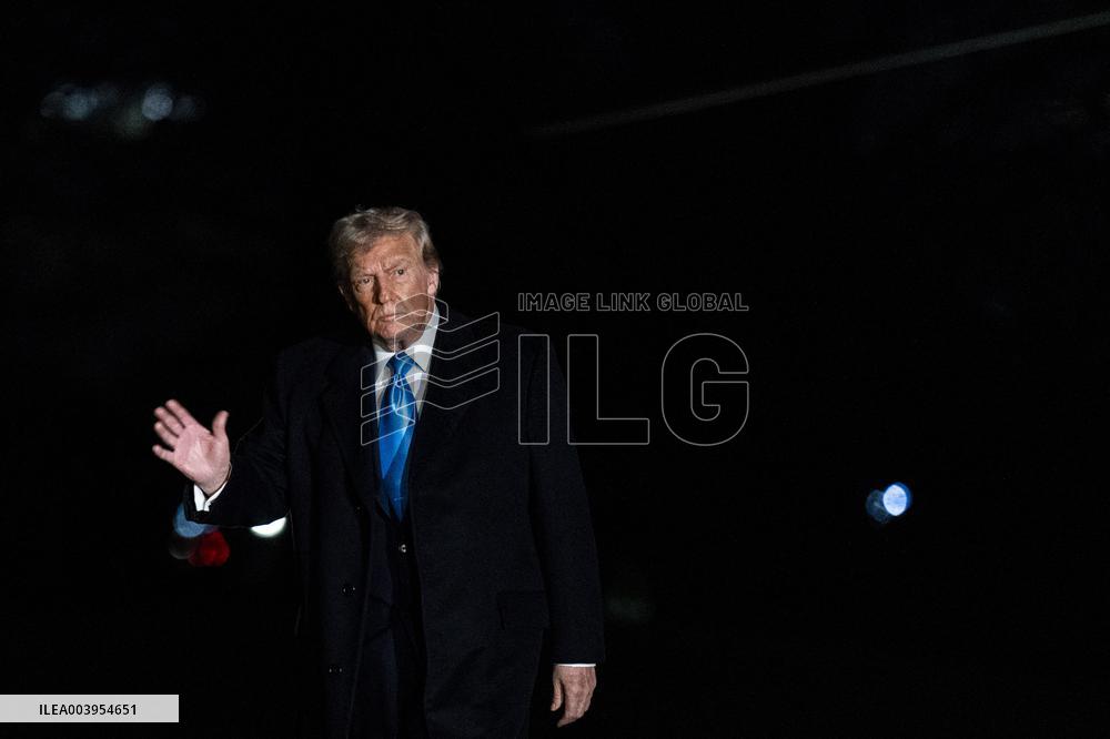 President Trump Walks On The South Lawn Of The White House - DC