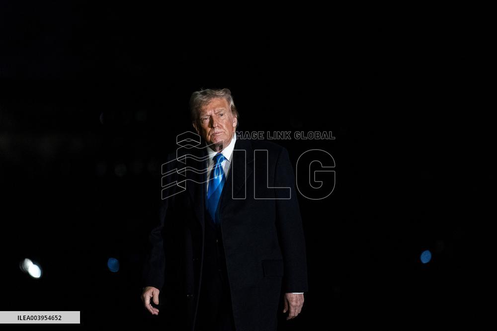 President Trump Walks On The South Lawn Of The White House - DC