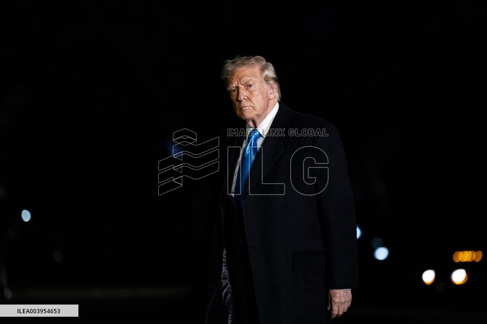 President Trump Walks On The South Lawn Of The White House - DC