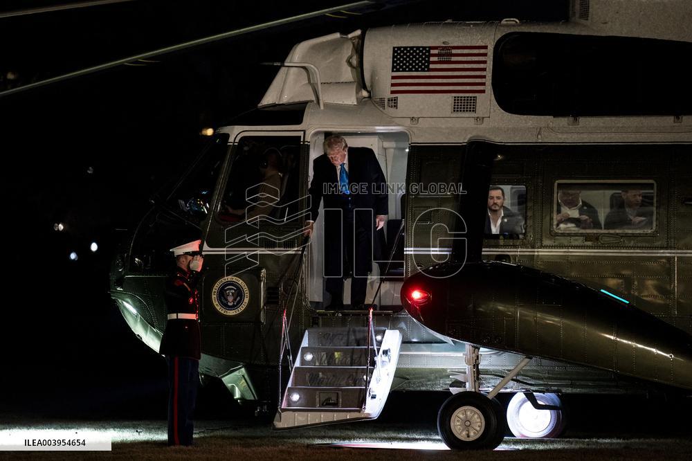 President Trump Walks On The South Lawn Of The White House - DC