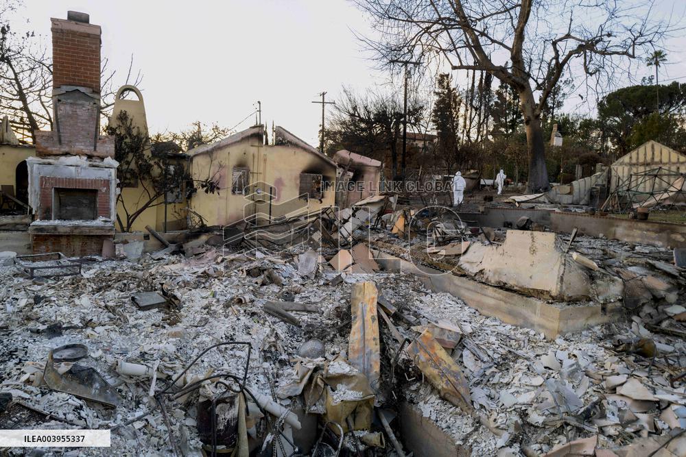 Aftermath of the Eaton Fire in Altadena