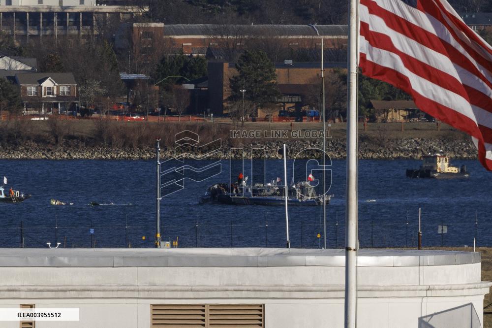 Crews Search At The Wreckage Site - Potomac River