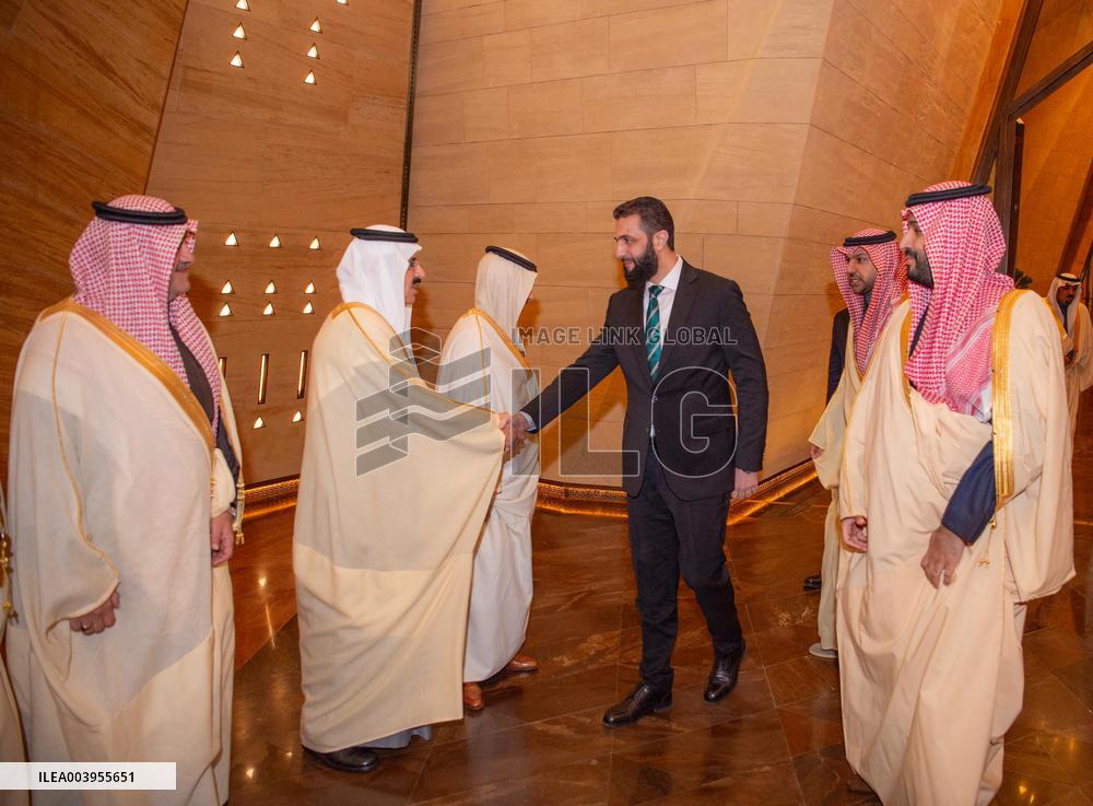 MBS Meets With Syria's Interim President Al-Shara - Riyadh