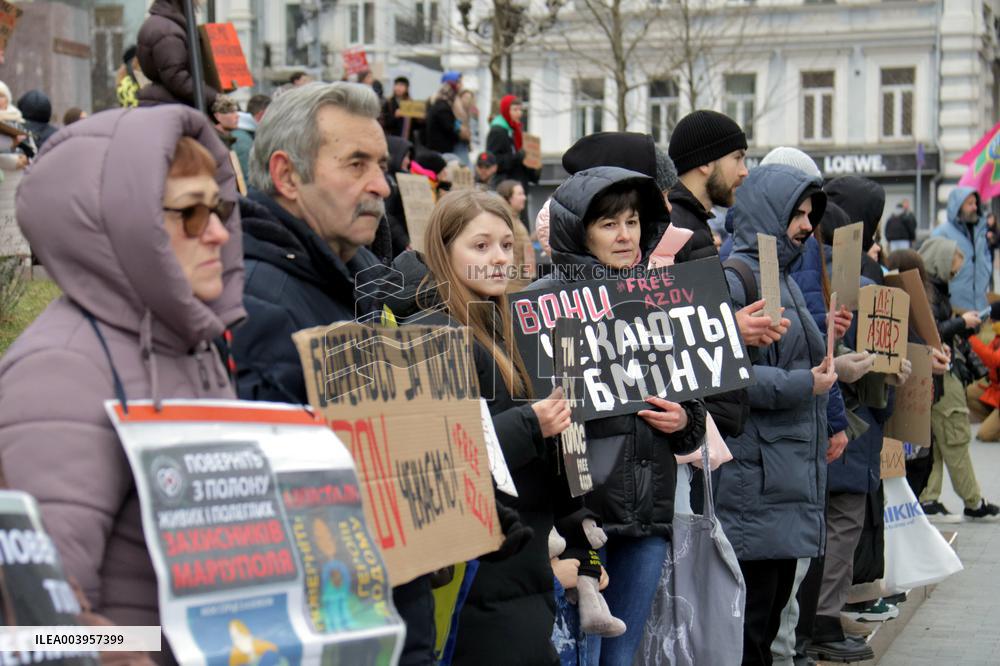 Dont Be Silent! Captivity Kills rally in Kyiv