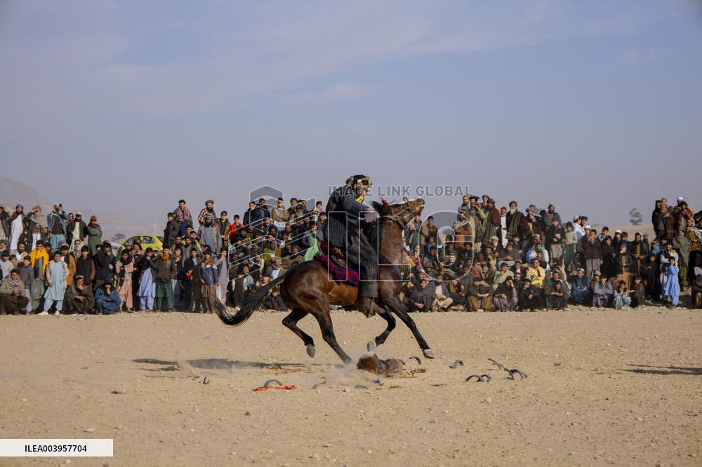 Traditional sport of Buzkashi
