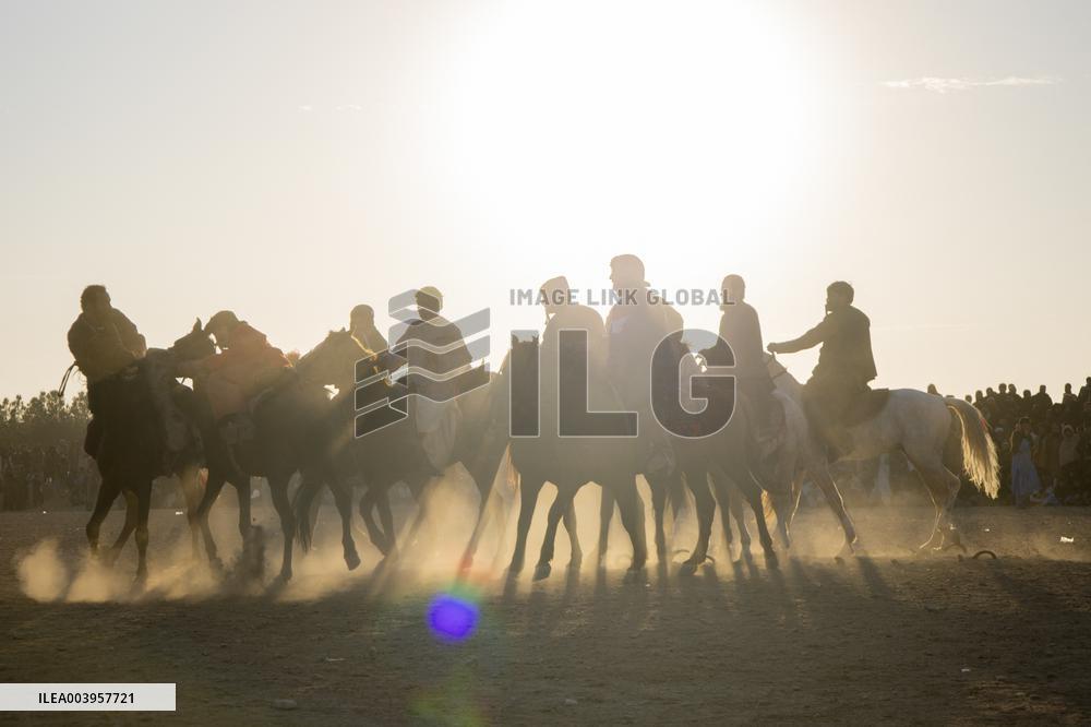 Traditional sport of Buzkashi