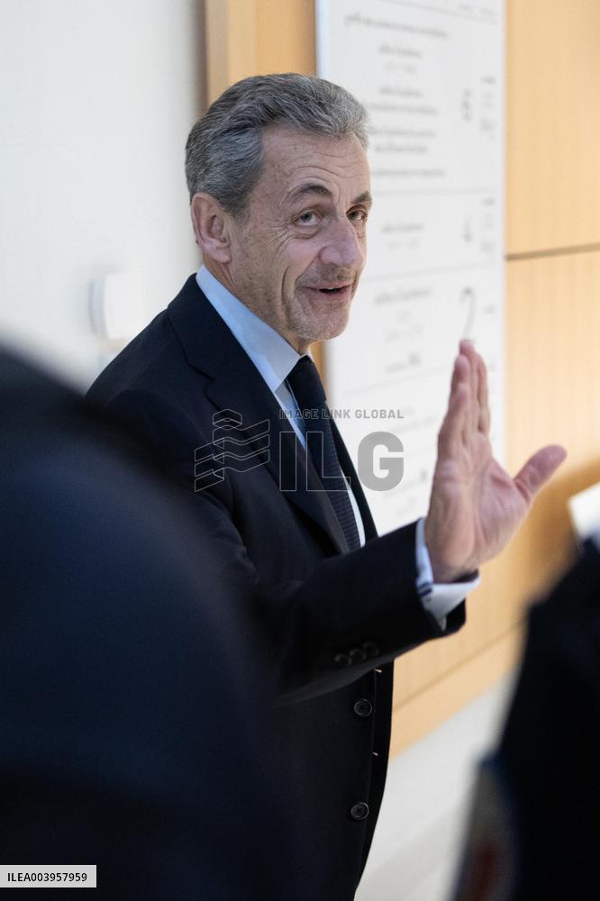 Nicolas Sarkozy arrives for his Trial for illegal campaign financing from Lybia - Paris RL