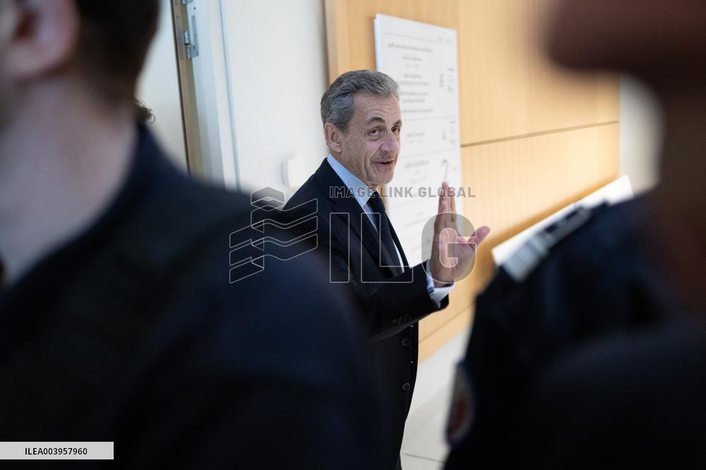 Nicolas Sarkozy arrives for his Trial for illegal campaign financing from Lybia - Paris RL
