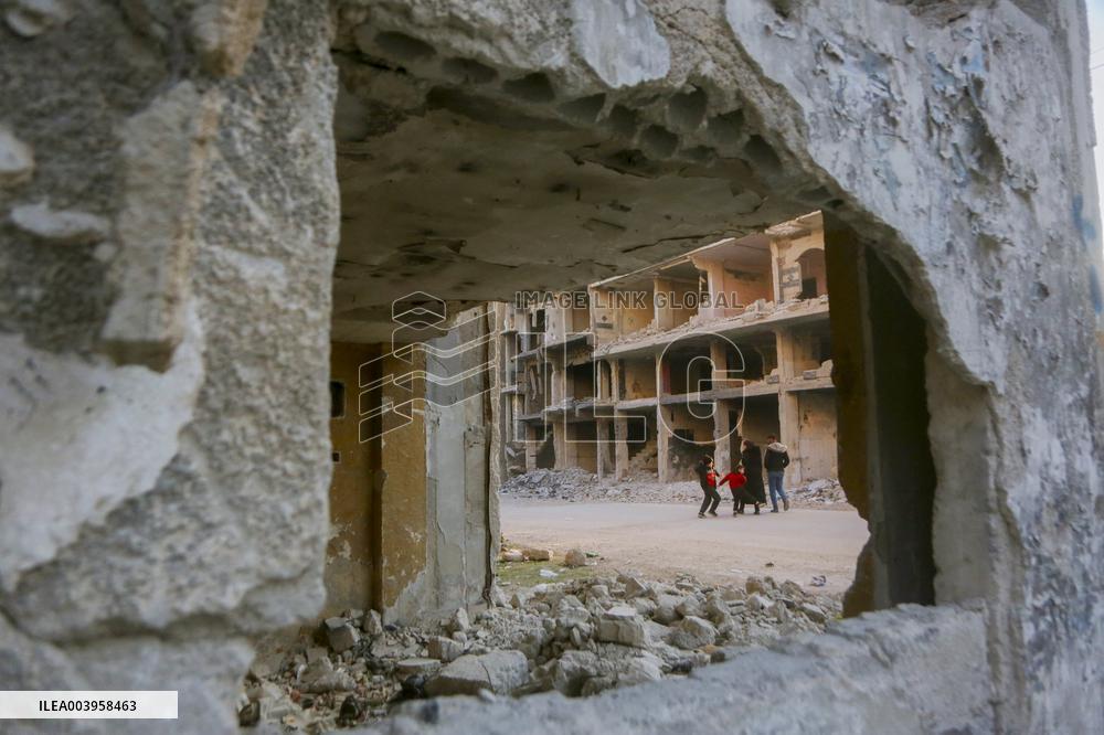The Yarmouk, Syria's Largest Palestinian Refugee Camp Lies In Ruins