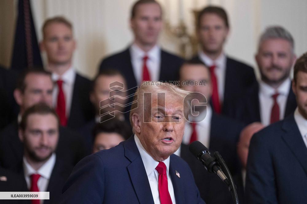 President Donald J Trump hosts the Florida Panthers at White House