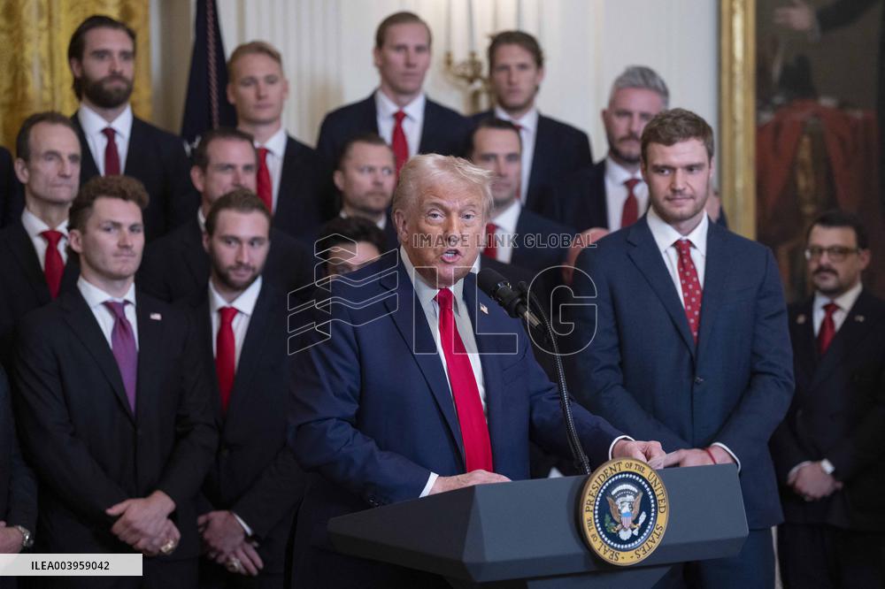 President Donald J Trump hosts the Florida Panthers at White House