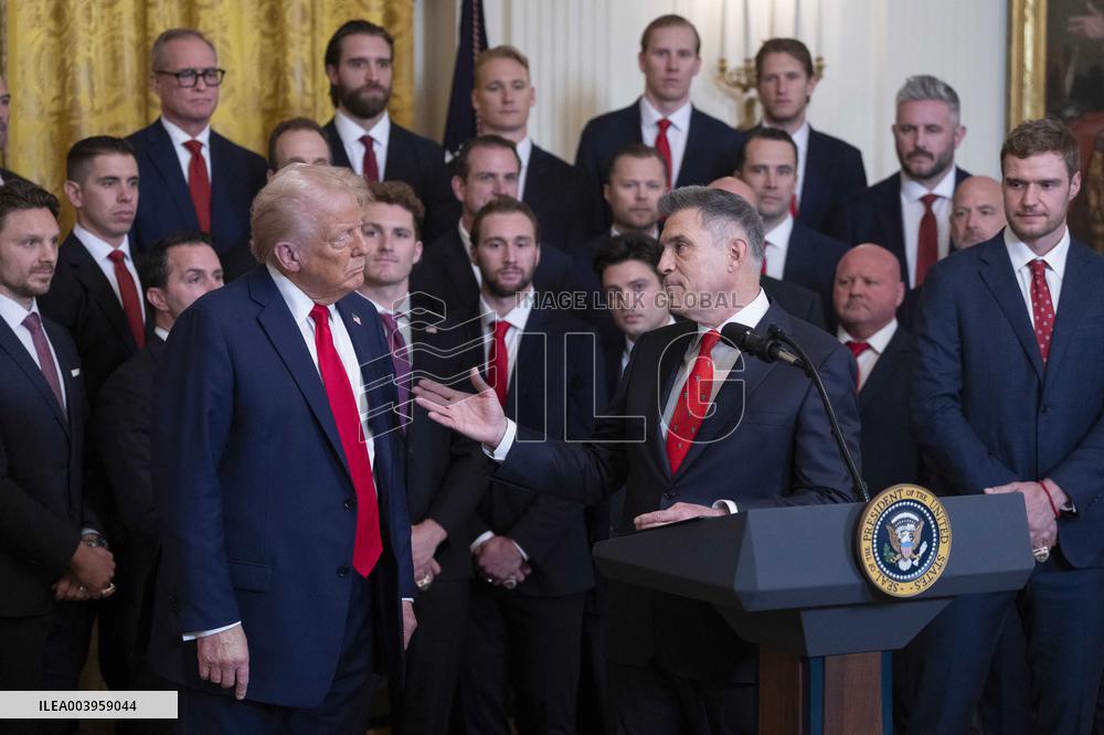 President Donald J Trump hosts the Florida Panthers at White House