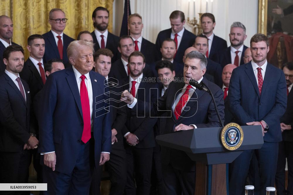 President Donald J Trump hosts the Florida Panthers at White House