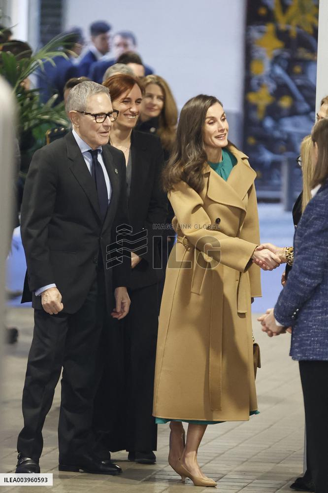 Queen Letizia Presides Over The World Cancer Day Institutional Act - Madrid