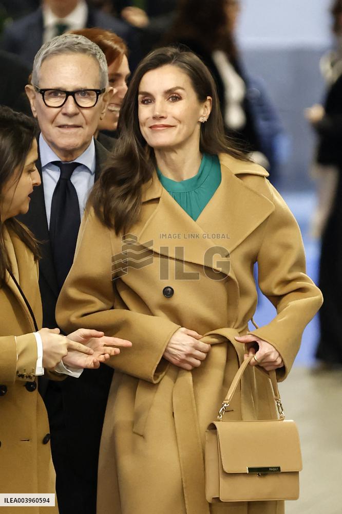 Queen Letizia Presides Over The World Cancer Day Institutional Act - Madrid
